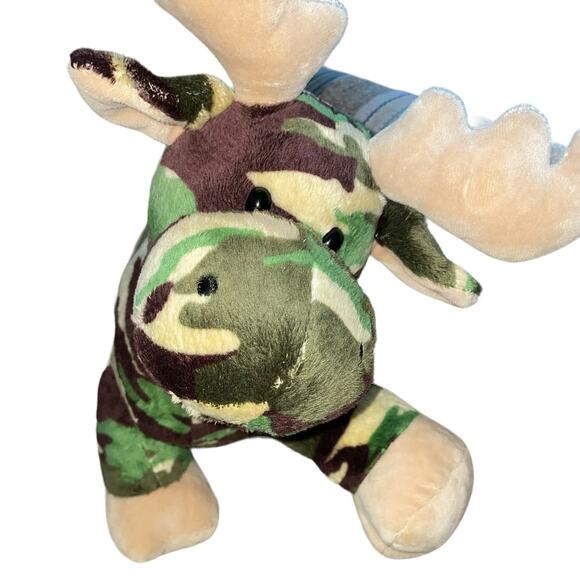 Mary Meyer Plush Moose Team Camo Stuffed Animal Antlers Nursery 40930 Green 12" - Picture 6 of 14